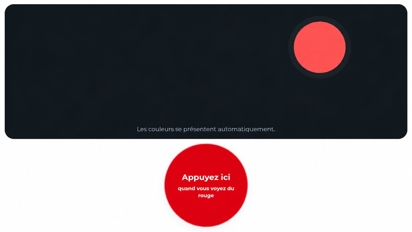 Exemple d&rsquo;exercice de couleur cible dans le module d&rsquo;entraînement